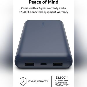 Belkin USB C Portable Charger 20000 mAh, 20K Power Bank with USB Type C Input Ou